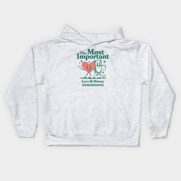 Love and Money Kids Hoodie by jamelbkm